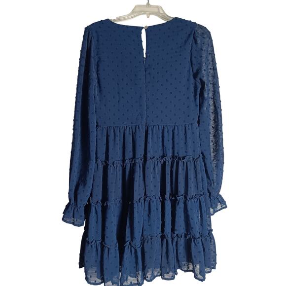 Altar'd State Navy Blue tiered skirt peasant dress. Size Medium *C - Picture 3 of 4